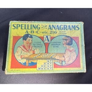 Vintage 1930s Springfield Photo Mount Co Game - Spelling and Anagrams game -T26